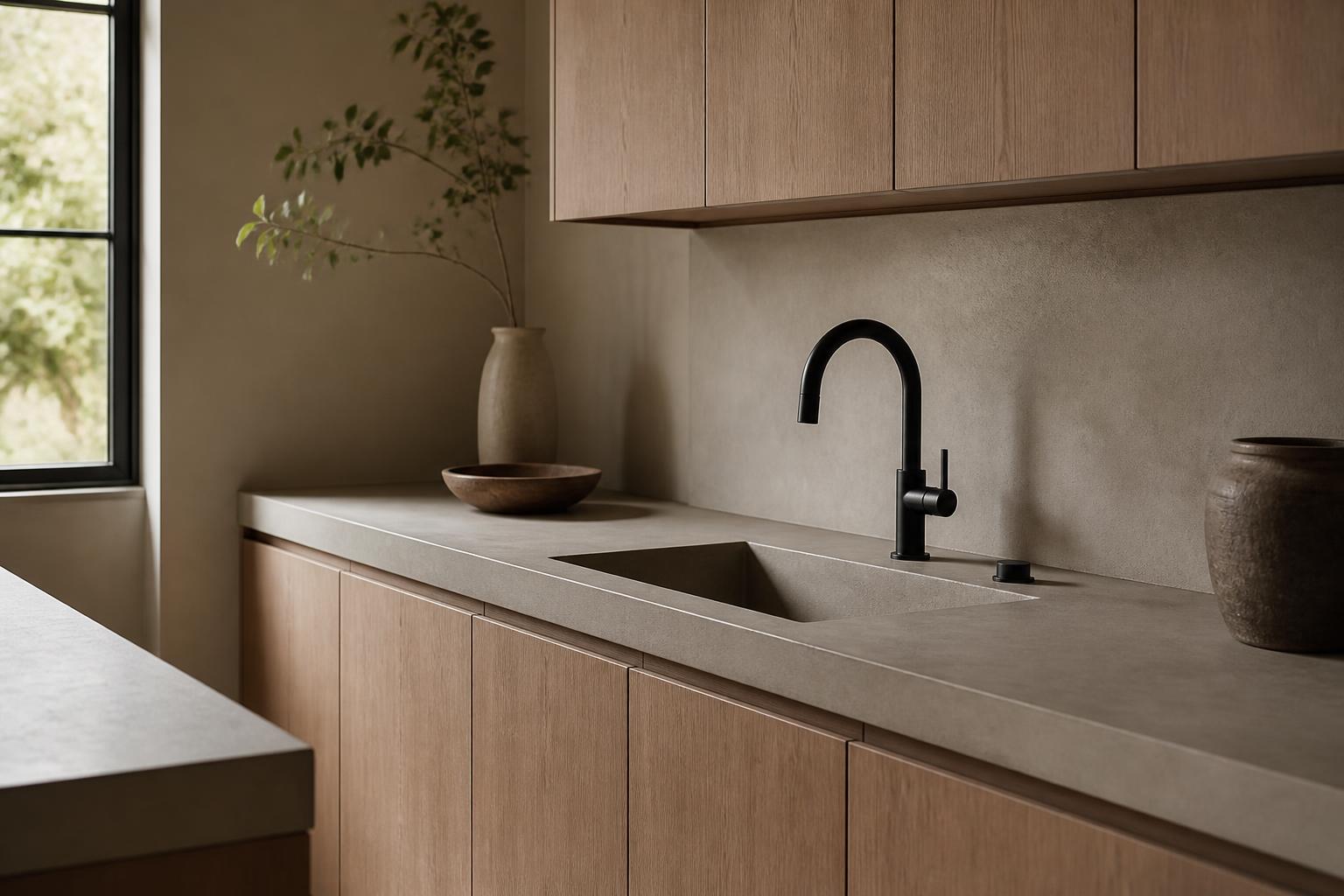 Cucina su misura, isola in rovere e pietra